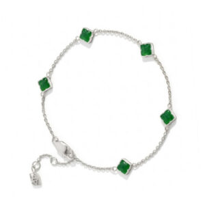 YWJEWELS Emerald-green Clover Station Bracelet