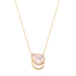 Rose Gold Pear-Cut Gemstone Necklace