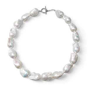 White Baroque Pearl Statement Necklace